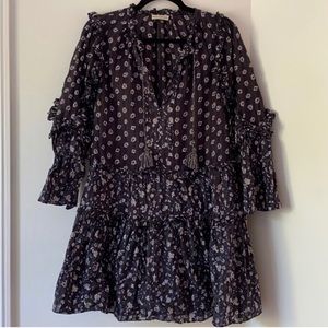 Ulla Johnson Navy Ruffle Dress 8
